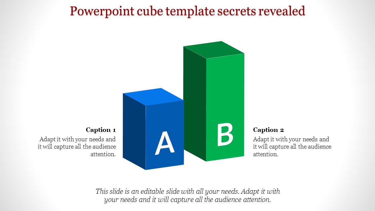 Elegant PowerPoint Cube Template Presentation-Two Node
